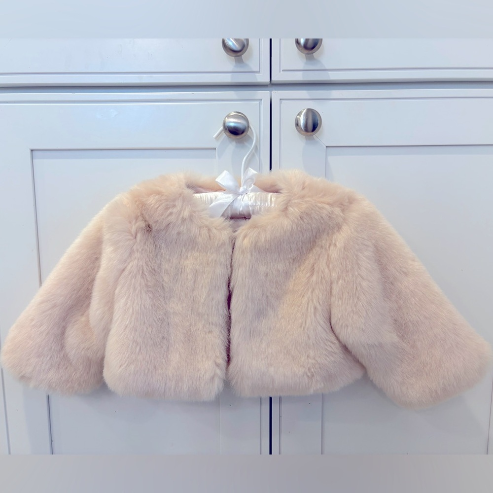 LIKE NEW Kids Faux Fur Pink Jacket.  Size 3